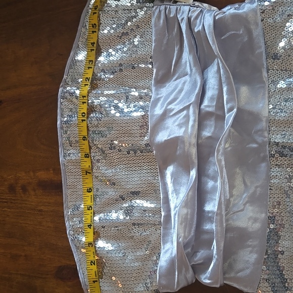 NWT Masquerade Strapless Silver Sequin Dress Size 13/14 - Picture 5 of 9